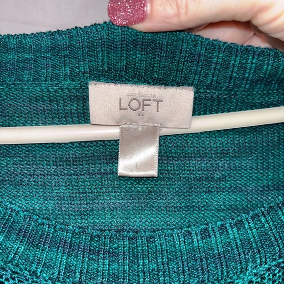 LOFT Women's Ocean Blue Crew Neck Sweater - Picture 5 of 9